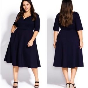 City Chic “Cute Girl” Plus XXL Dress - Navy Blue